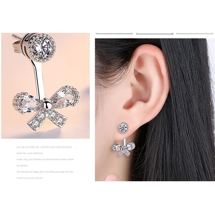 Bông tai hình mặt cáo xi bạc cao cấp M28