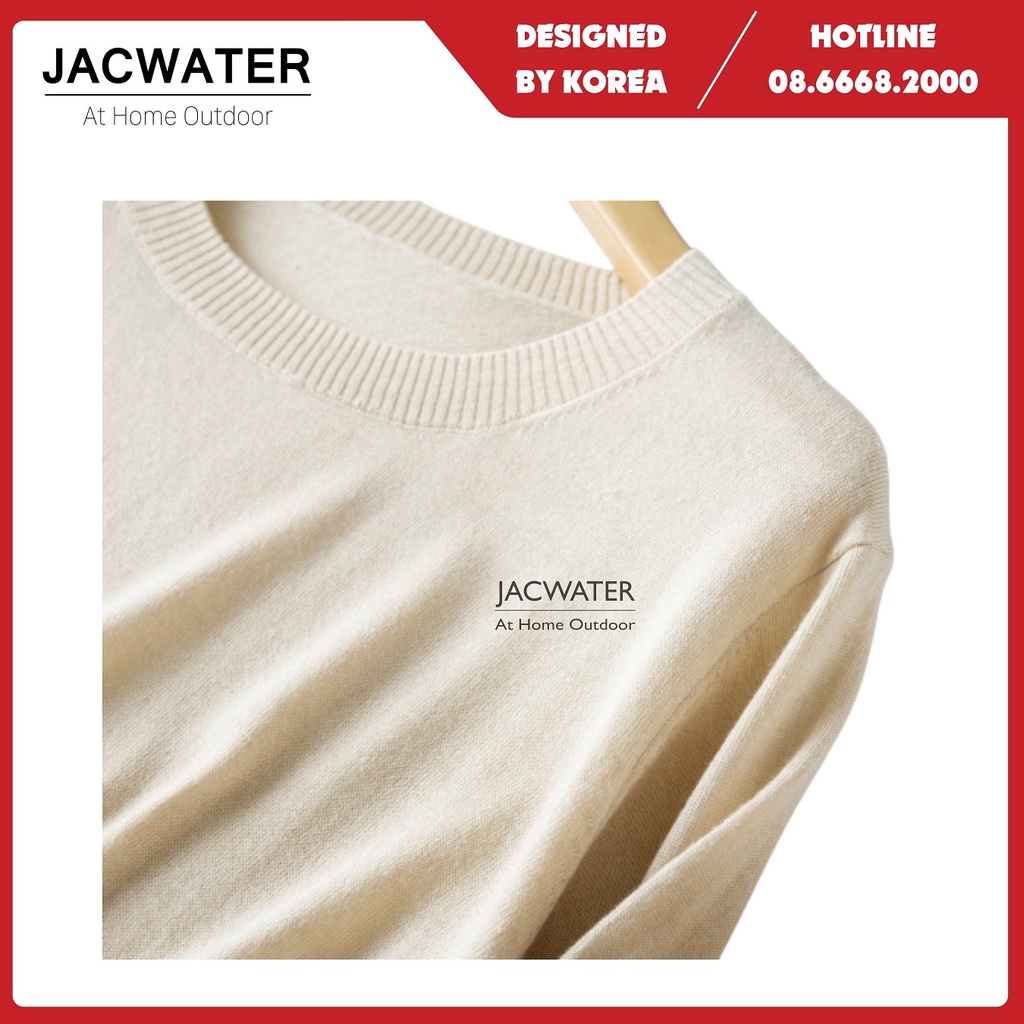 Áo len giữ nhiệt cổ tròn bo gấu mềm mịn co giãn hàn quốc JACWATER V80 | BigBuy360 - bigbuy360.vn