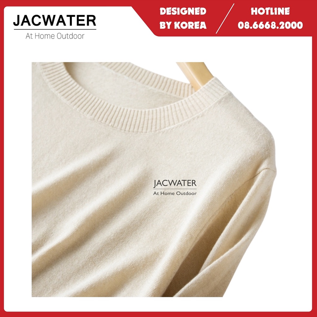 Áo len giữ nhiệt cổ tròn bo gấu mềm mịn co giãn hàn quốc JACWATER V80