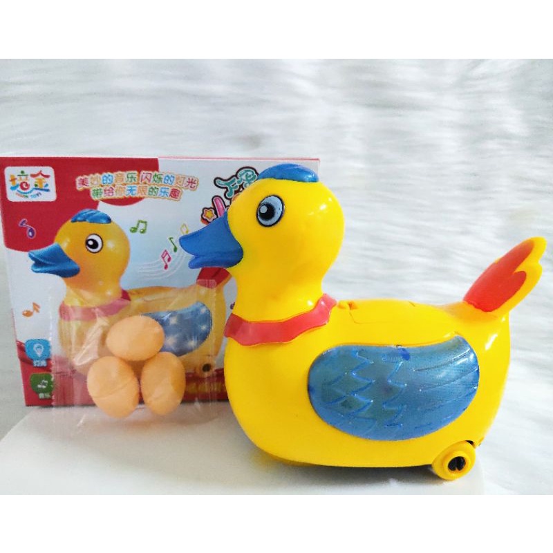 Đồ Chơi Vịt Đẻ Trứng, Gà Đẻ Trứng Chạy Pin Phát Đèn, Nhạc Vui Nhộn