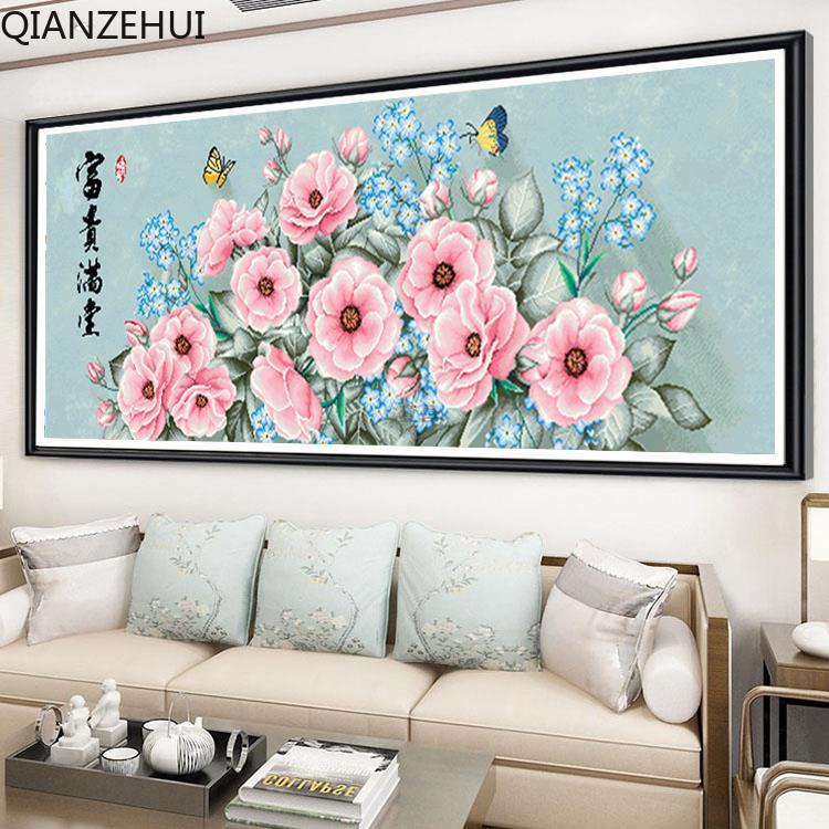 Cuộn Chỉ cotton 11ct Thêu Hoa Mẫu Đơn Và Hoa Mẫu Đơn Bộ Dụng Cụ Thêu Tranh Chữ Thập Chuyên Dụng