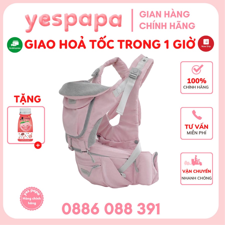 Địu Pier Xám/hồng YESPAPA shop