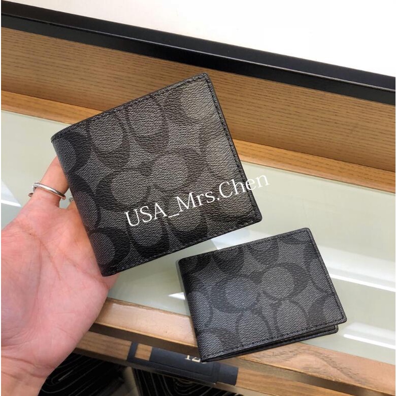 COACH  Ví Da Thật Cao Cấp Thời Trang Cho Nam