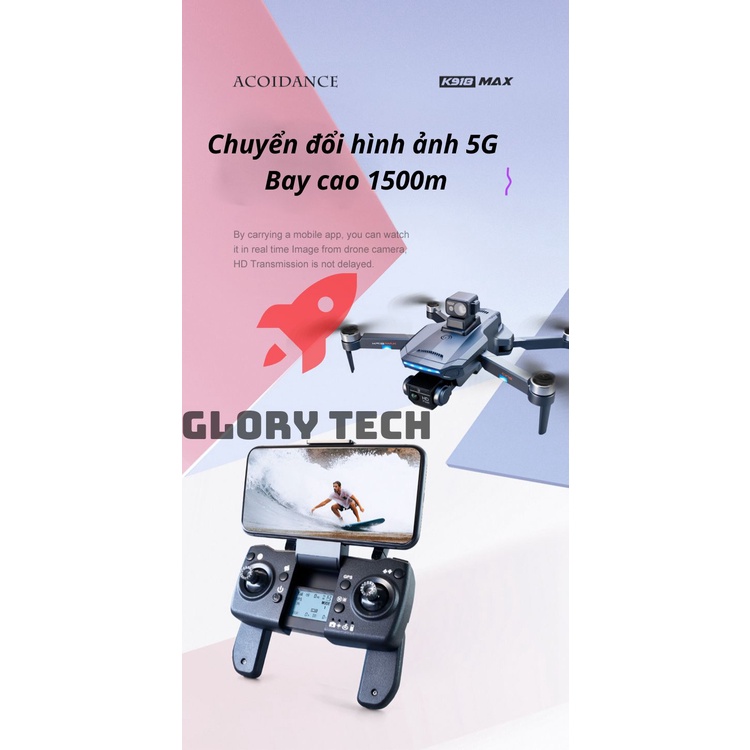 Máy bay trực thăng giá rẻ-Flycam K918 MAX Động cơ không chổi than, Cảm biến chống va chạm, Camera 4K, Bay 30 phút