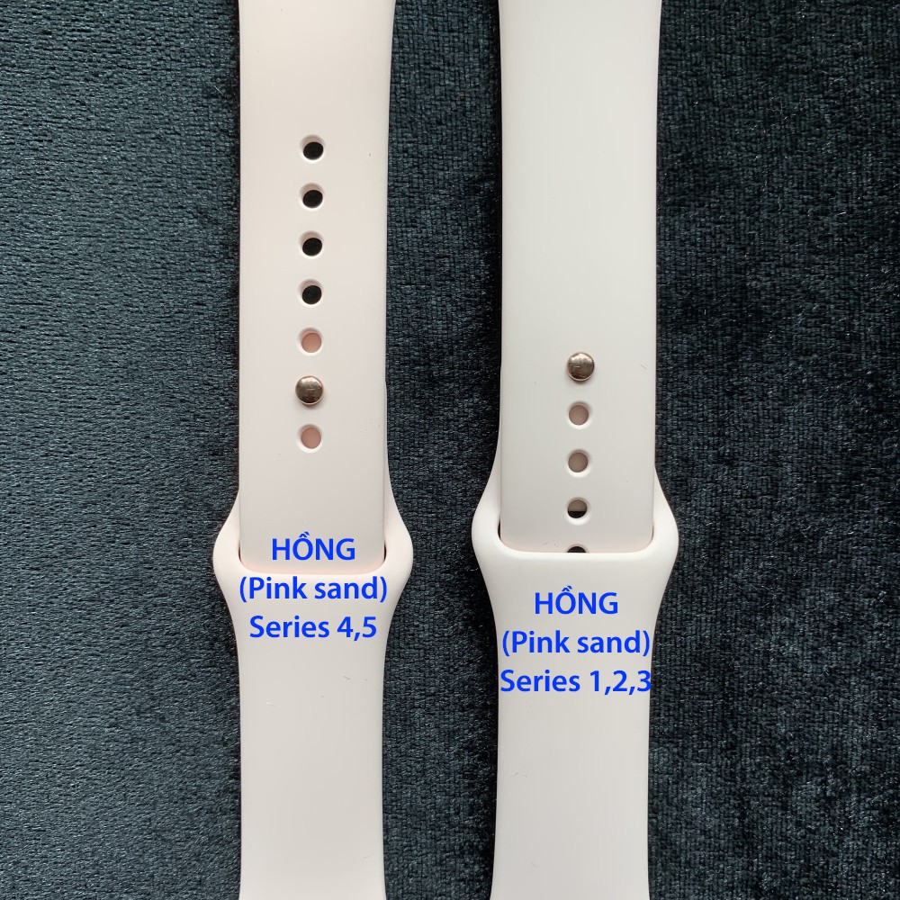 [CHÍNH HÃNG APPLE] Dây cao su sport band cho apple watch hồng pink sand s4,5 zin bóc máy