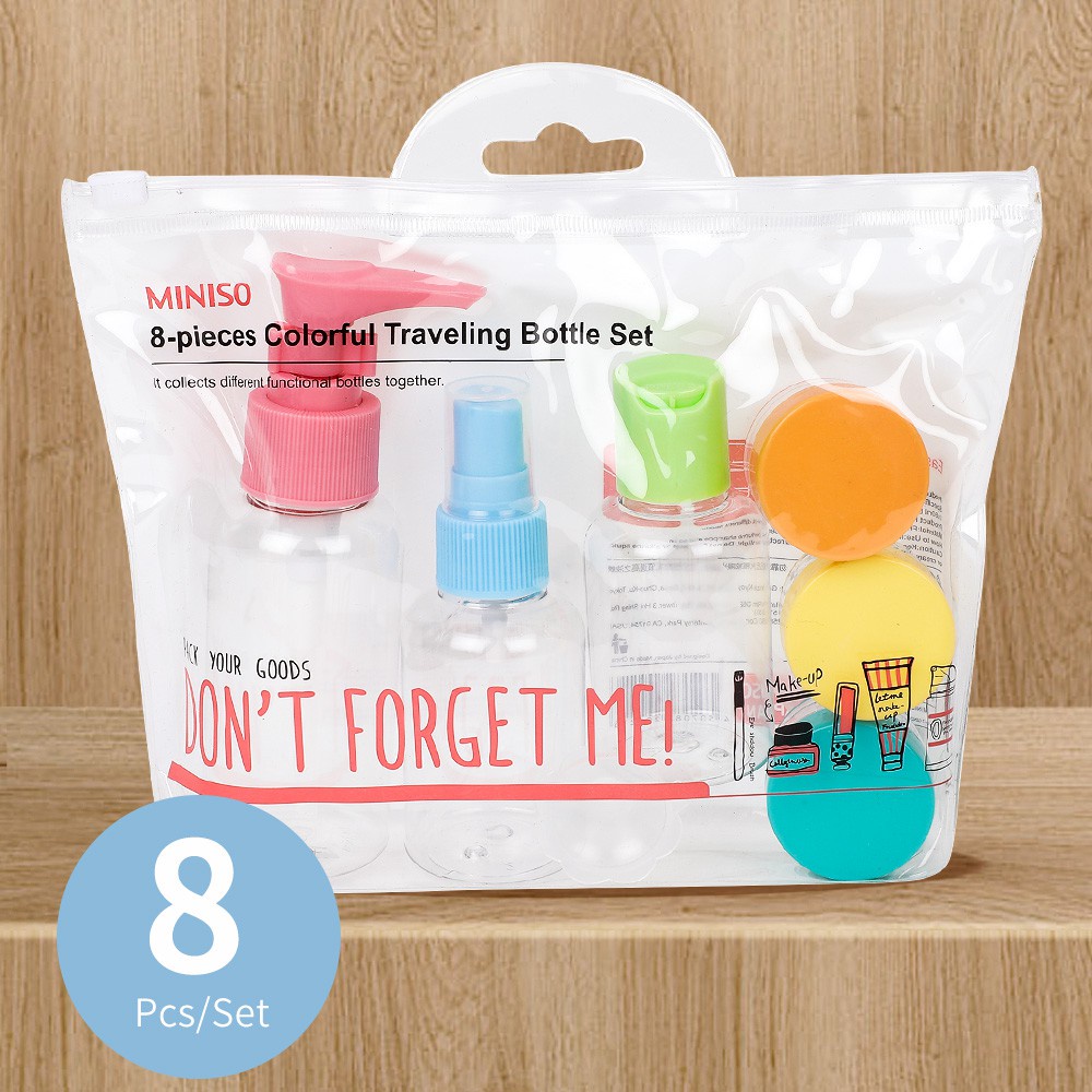 Bộ bình chiết du lịch Miniso 8 món - Hàng chính hãng