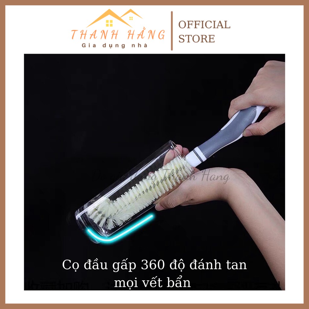 Cọ rửa cốc chén bình sữa đa năng freeship cọ đầu gập 360 độ