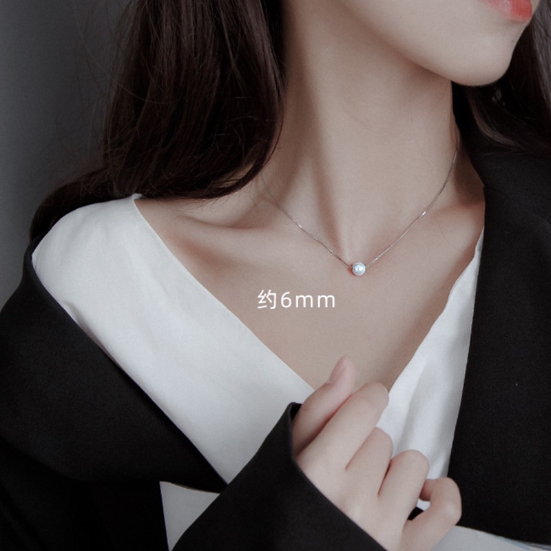 Dây chuyền mặt tròn ngọc trai nhân tạo đơn giản sang trọng