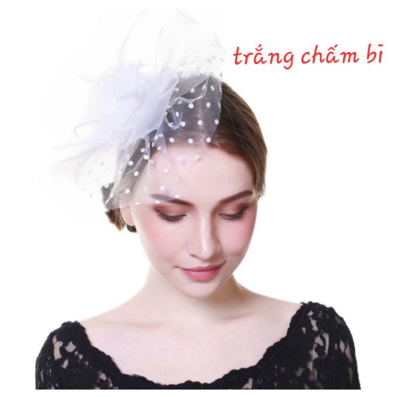Mũ lưới cho cô dâu tặng kèm cài tóc