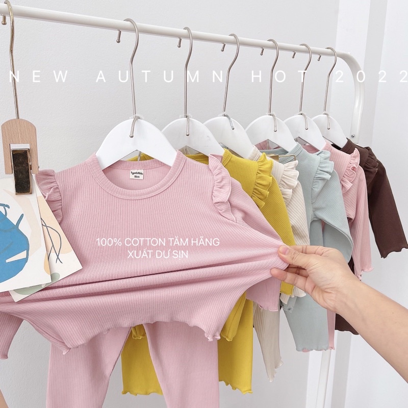 SET 3 BỘ CÁNH TIÊN COTTON TĂM BÉ GÁI