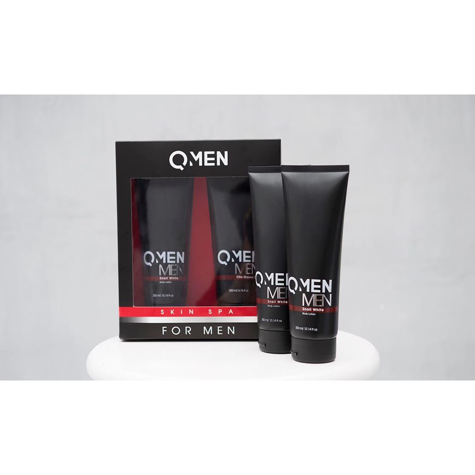 Combo Vita Shower Gel QMEN và Body Lotion Snail White QMEN trắng da cấp tốc