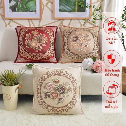 Vỏ gối tựa lưng sofa chất liệu catton, kích thước 45x45cm