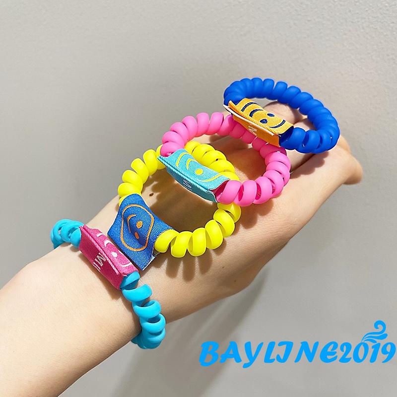 Dây buộc tóc co giãn hình mặt cười màu sắc ngọt ngào thời trang cho nữ