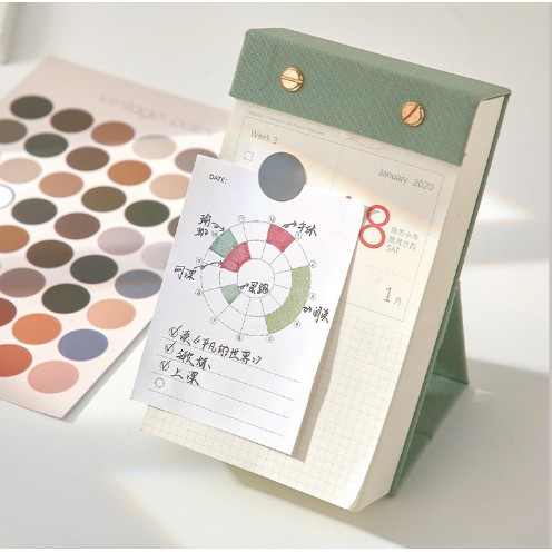 Set 48 Round sticker, phụ kiện dán postcard, dán ảnh DIY - Văn Phòng Phẩm Sáng Tạo