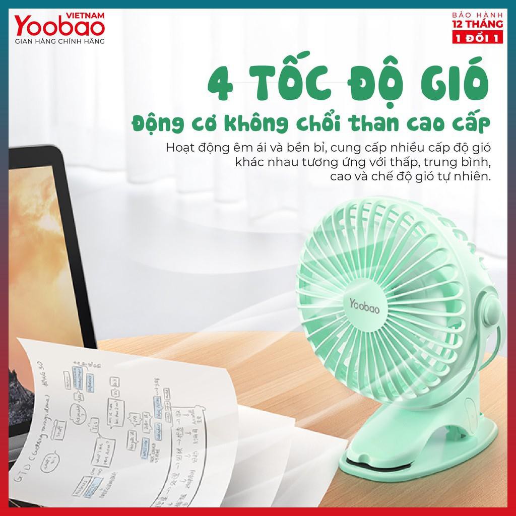 Quạt Mini, Quạt YooBao Tích Điện 6400mAh Động Cơ Bền Và Chạy Cực Êm. Dùng 32 Tiếng- Bảo Hành 12 Tháng | BigBuy360 - bigbuy360.vn