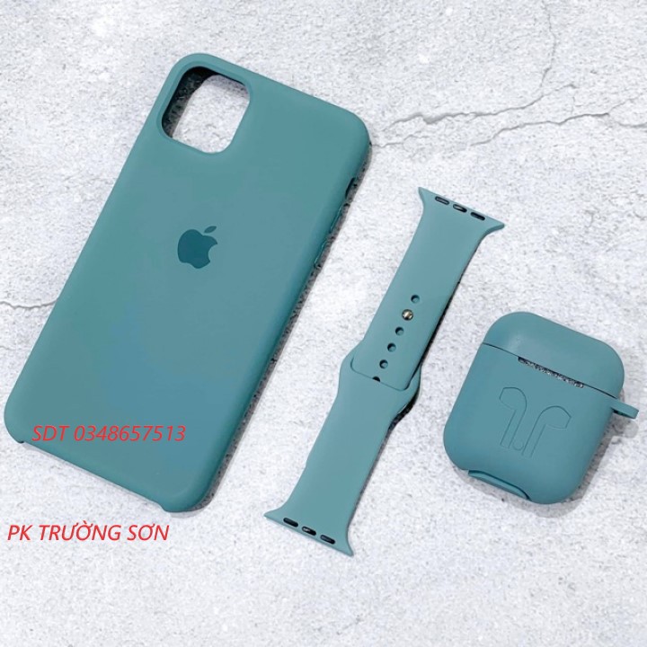 [COMBO SIÊU HOT] SIÊU HOTCombo 3 món Ốp lưng chống bẩn cho Iphone + Dây đeo cao su apple watch + Case Airpods 2 MIDNIGHT