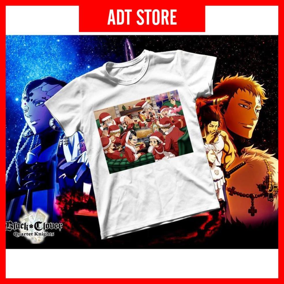 Áo thun Cotton Unisex - Anime - Black Clover - Back clover bữa tiệc mùa đông sp bán chạy