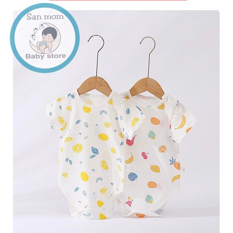 Bodysuit Trẻ Sơ Sinh, Áo Liền Quần Sơ Sinh, Ngắn Tay Thoáng Mát Cho Mùa Hè, Chất Liệu Cotton 100%