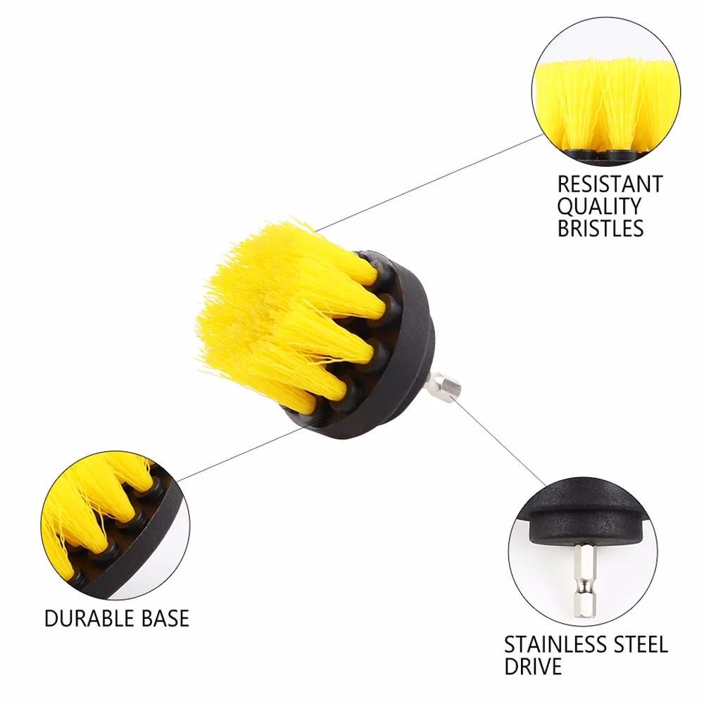 Bộ 3 Đầu Cọ Vệ Sinh Gắn Máy Khoan Điện Bằng Nhựa Nhiều Màu Sắc