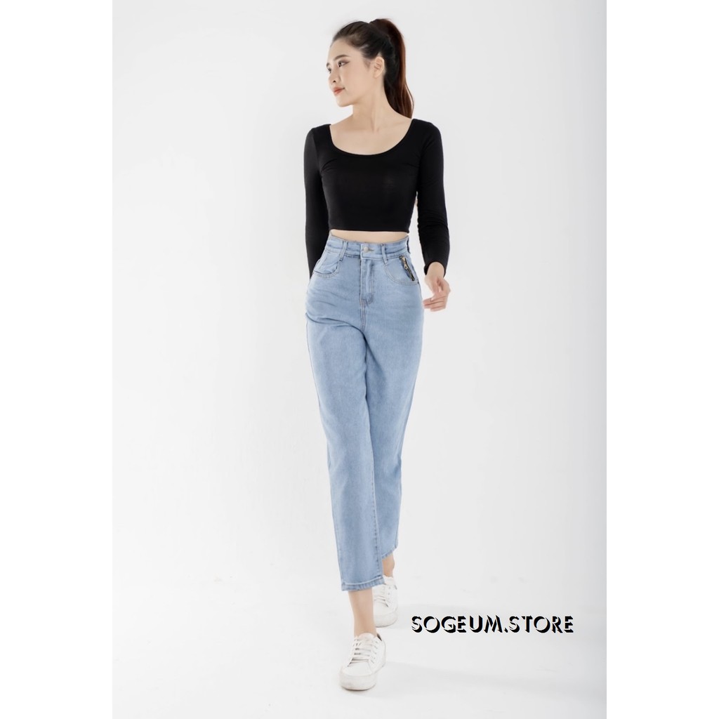 Quần baggy, quần jeans nữ cạp cao size S M L ảnh video shop tự quay sogeum.store