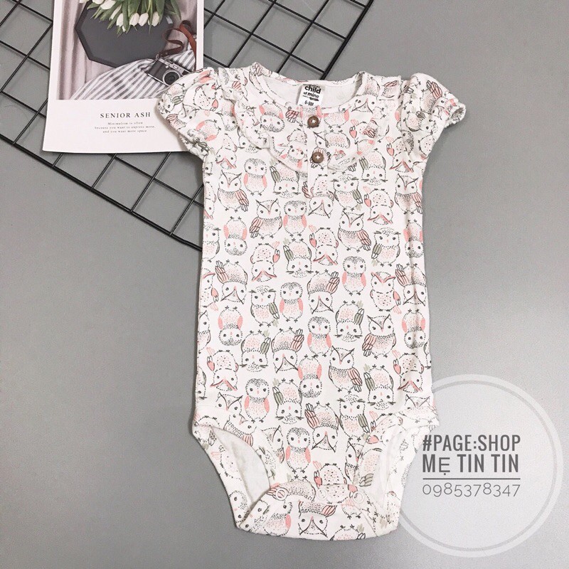 Body chip cộc tay cho bé (cú.3m,12m)