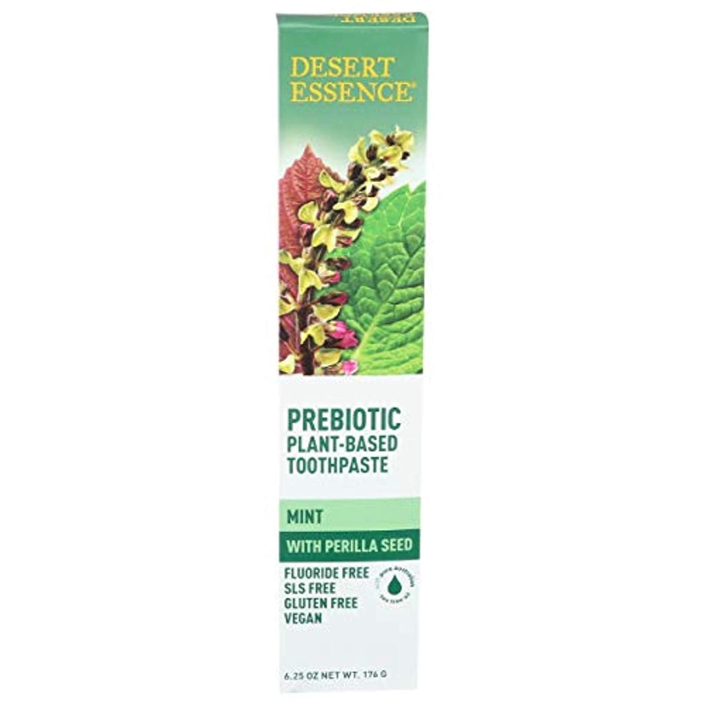 KEM ĐÁNH RĂNG BẠC HÀ &amp; HẠT TÍA TÔ PERILLA Desert Essence, Toothpaste Plant Based Prebiotic Mint Perilla Seed, 176g