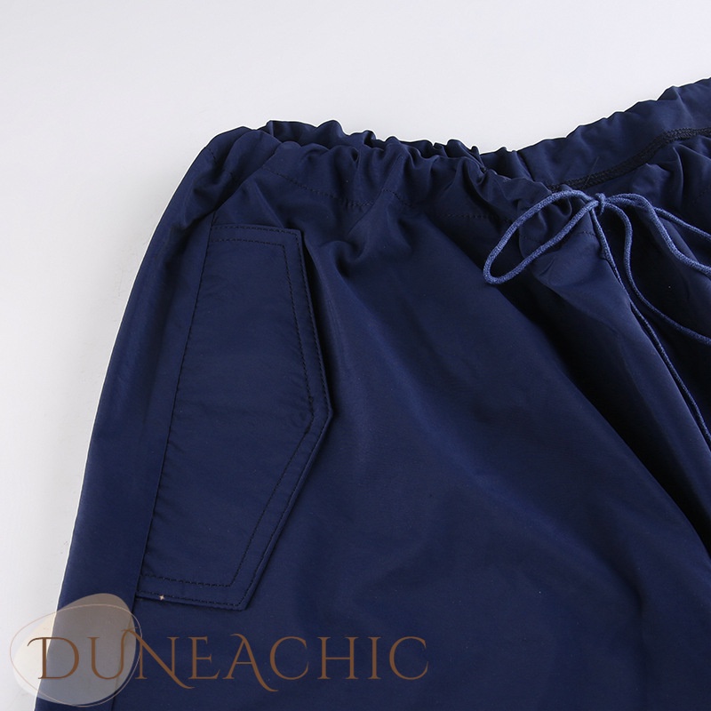 DUNEA Bộ Áo Tank Top Dáng Rộng Phối Quần Lưng Cao Phối Dây Rút Cá Tính Cho Nữ