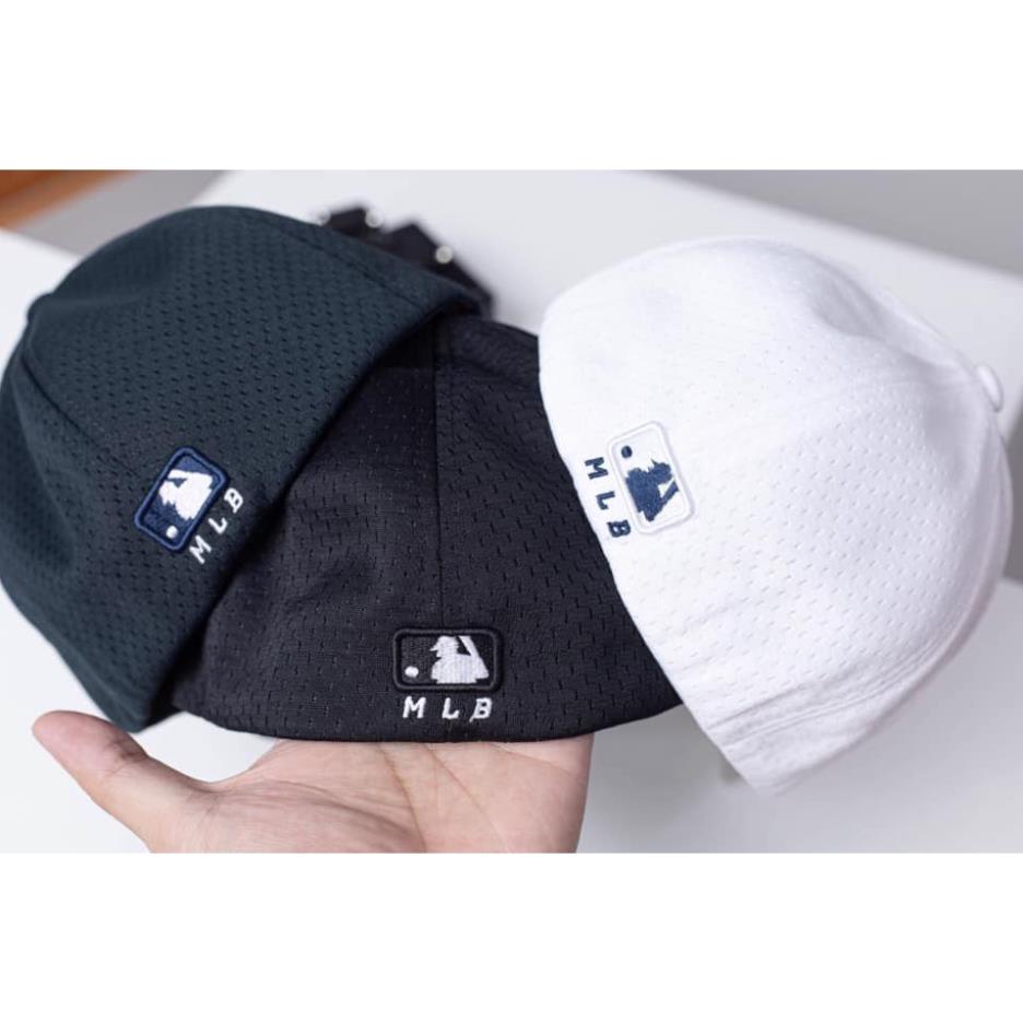 Nón lưỡi trai MLB NewYork bít đuôi chất vải cotton Hàn Quốc cao cấp, nón kết thể thao Mã MLB7B80 đen trắng