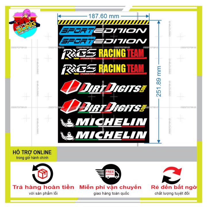 LOGO STICKER DÁN CHÂN PHUỘC M4 - DUNG DECAL