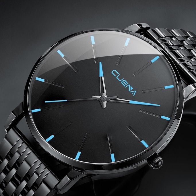 Đồng hồ thạch anh CRRJU 6029X bằng thép không gỉ chống thấm nước thời trang thể thao cho nam