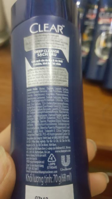 Dầu gội Clear men mini