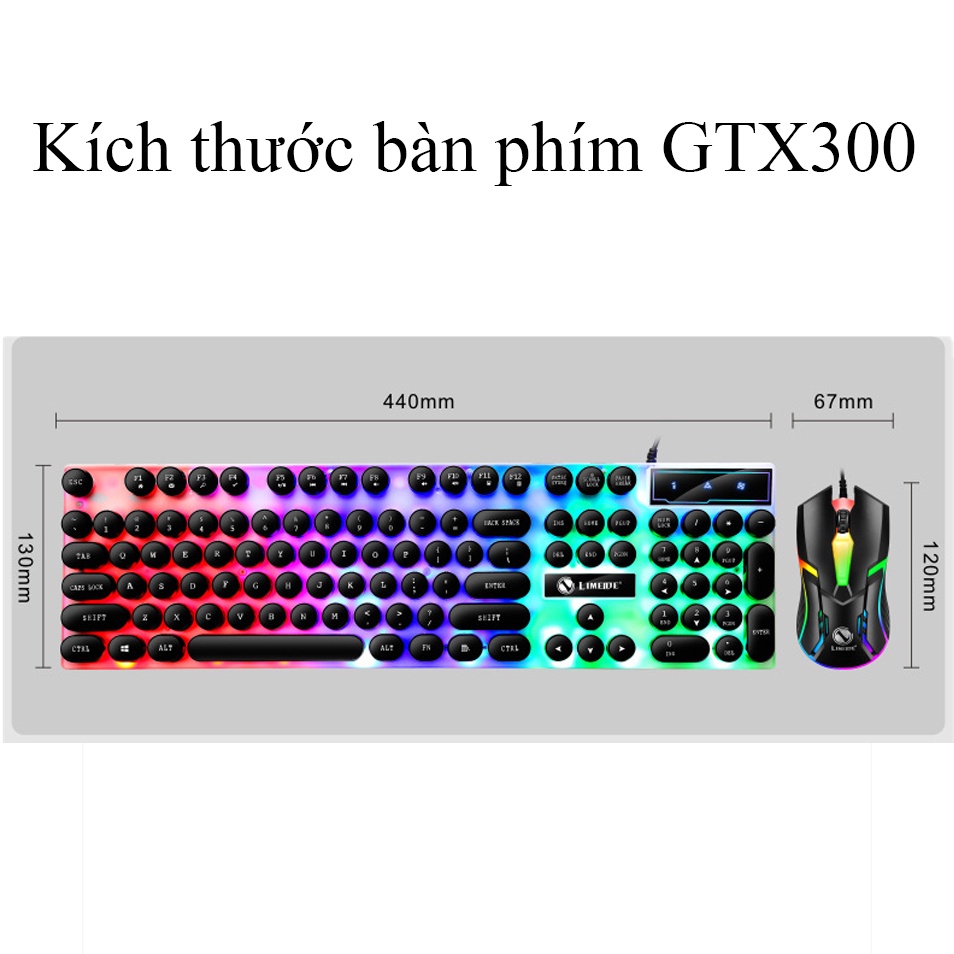 Bộ bàn phím chuột  cáp dây USB , RGB đèn led 7 màu, bàn phím giả cơ 104 phím chuyên game - K1308