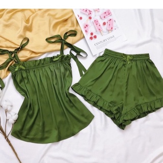 Đồ bộ lụa satin cao cấp nhiều màu 2 dây xinh xắn lụa cao cấp