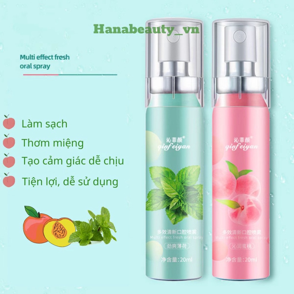 [Giá Sỉ]- Xịt Thơm Miệng QINFEIYAN Hoa Quả Thơm miệng sạch sẽ thơm tho chai xịt thơm miện