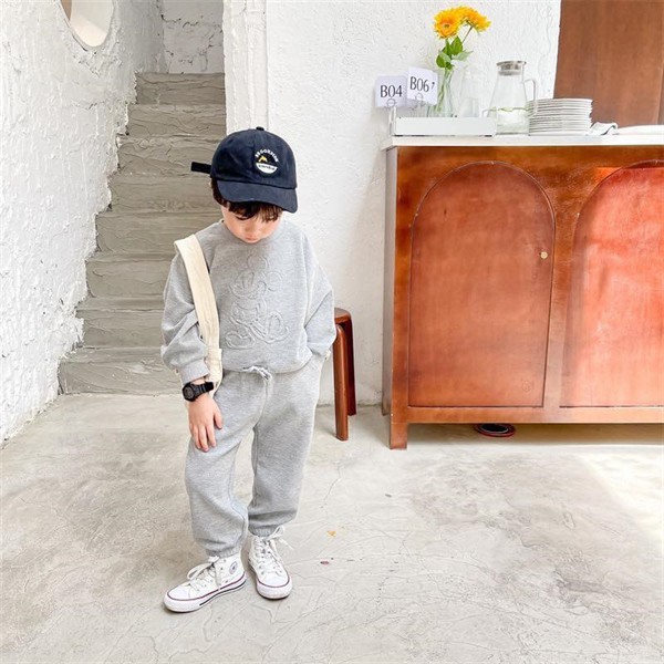 1309SB - Set nỉ dập gấu cho bé