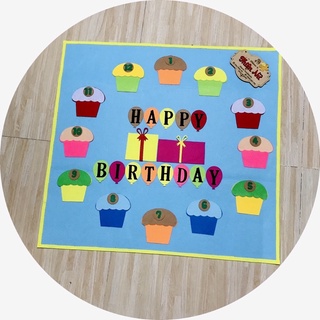 80x80cm Bảng mừng sinh nhật vải nỉ siêu bền- trang trí, thiệp,mầm non tự làm, bôkmark siêu bền dùng nhiều năm