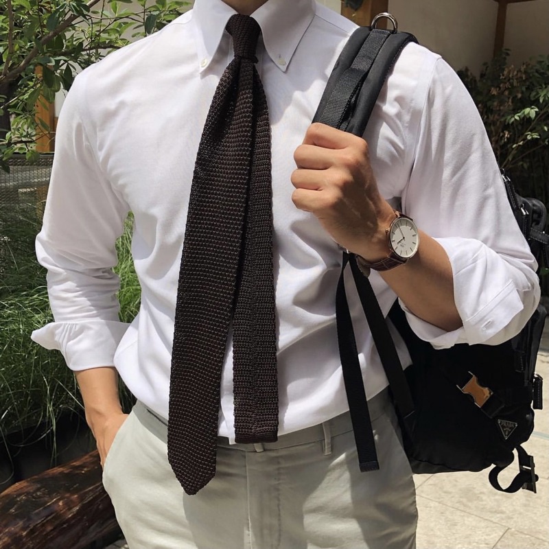 KNIT TIE Cà vạt len cao cấp trơn đuôi nhọn 7cm - quà tặng công sở, Sartorial guys