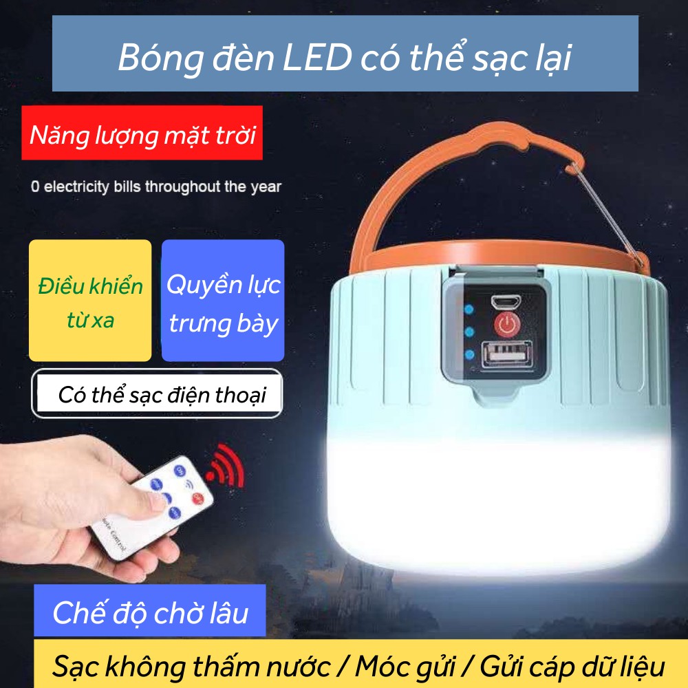 Đèn năng lượng mặt trời , đèn led ngoài trời có thế sạc lại năng lượng mặt chiếu sáng lều khẩn cấp tiện lợi TIME HOME | BigBuy360 - bigbuy360.vn