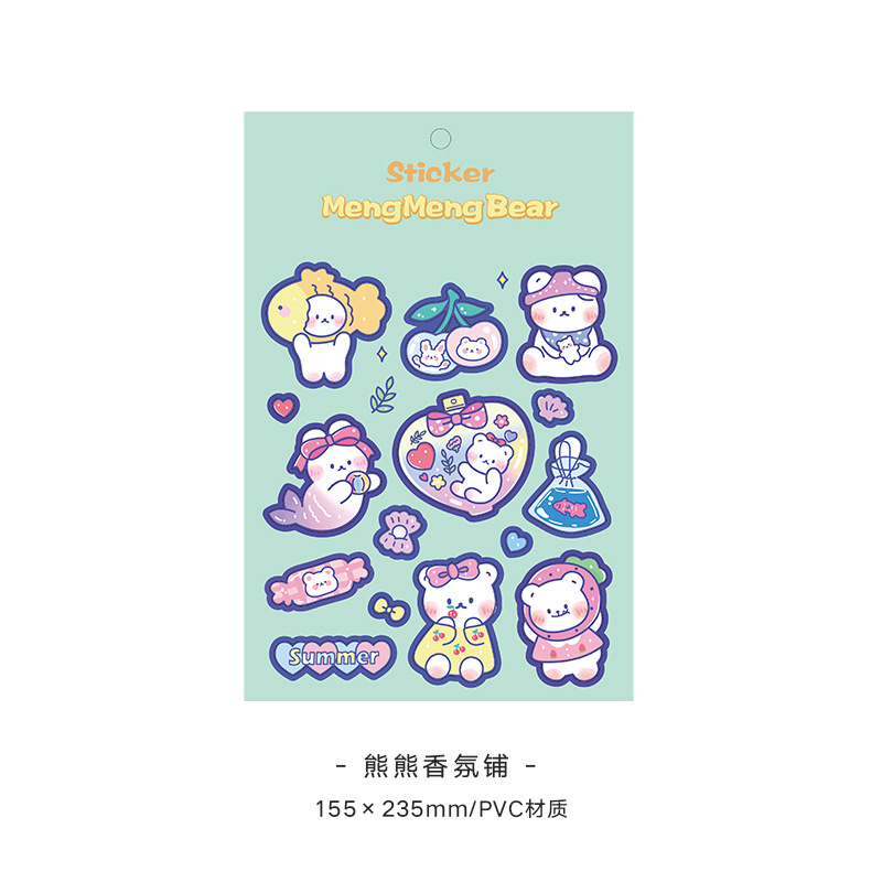 Tấm hình dán gấu dễ thương dùng để trang trí