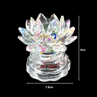 (GIÁ CẶP)ĐÈN ĐIỆN PHA LÊ HOA SEN THỜ CÚNG 40TS ĐỔI 7 MÀU CAO 9CM