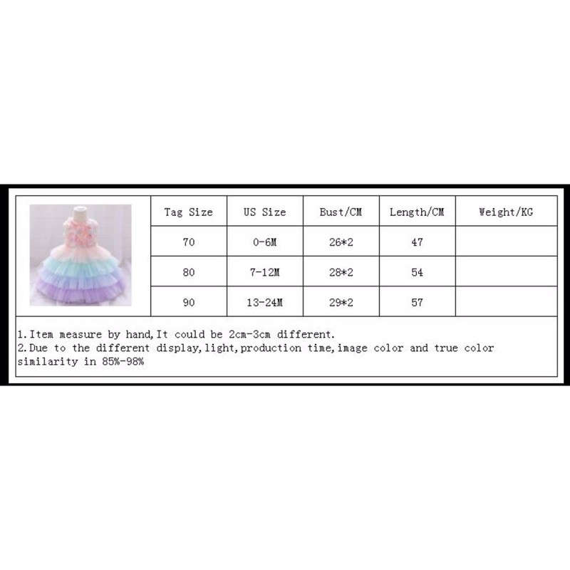 Đầm Công Chúa Cao Cấp TiNa’s House: Kiểu Sát Nách, Phối Hoa vs Chân Váy Nhiều Tầng Họa Tiết Cầu Vồng Cho Bé Từ 0-05Tuổi.