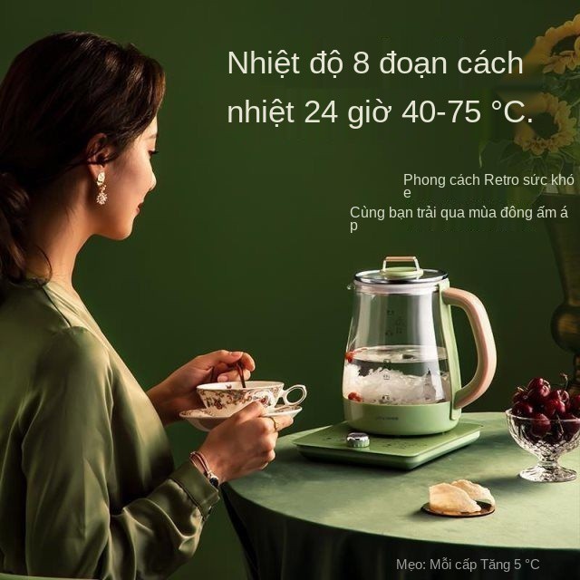 ấm bí ngô nhỏ nồi thủy tinh tự động nhà máy pha trà đun sôi văn phòng mini