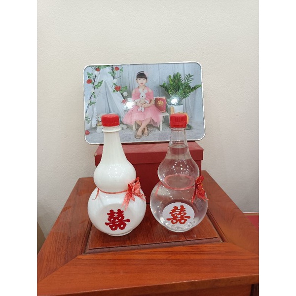 Set 30 chai hồ lô 860ml trắng sứ in sẵn hỉ