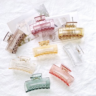 Bán Sỉ 1 Lố 12 Chiếc Kẹp Càng Cua Nhựa Vuông Phong Cách Hàn Quốc