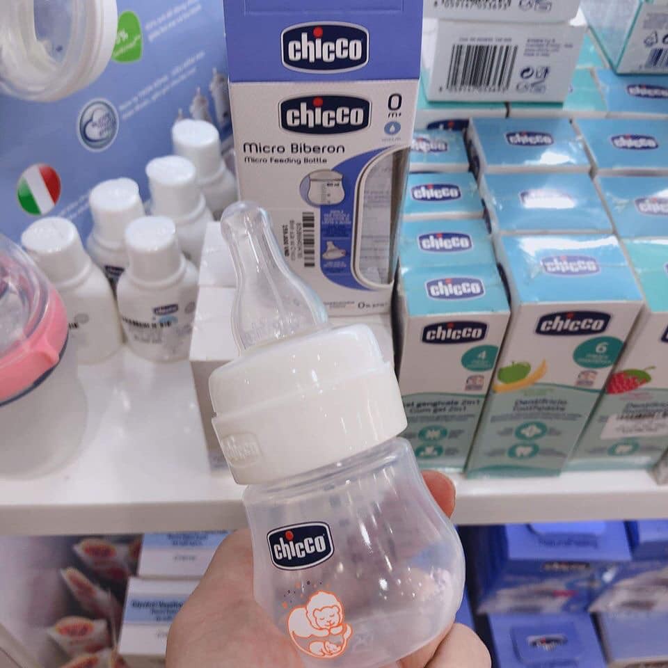 Bình sữa sơ sinh Chicco nhập khẩu từ Ý 0M+ dung tích 60ml cao cấp cho bé bú sữa nhỏ nhắn tiện lợi an toàn