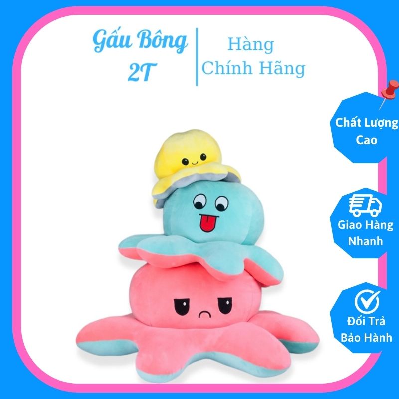 Gấu Bông Gối Ôm Bạch Tuộc Cảm Xúc Siêu To Khủng Lồ Vải Nhung Mềm Mịn Bông Gòn Đầy Đặn Căng Tròn