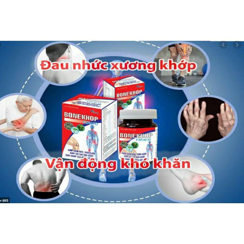Bonekhop VIFACO hỗ trợ giảm đau khớp, thoái hóa khớp hộp 60 viên NT029