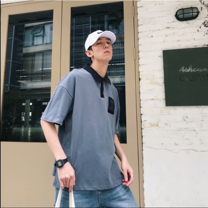 polo nam bông áo thun nam unisex from rộng áo phông nam thời trang áo polo phong cách Hàn Quốc áo thun kiểu nữ tiếng Nhật áo thun có cổ nữ