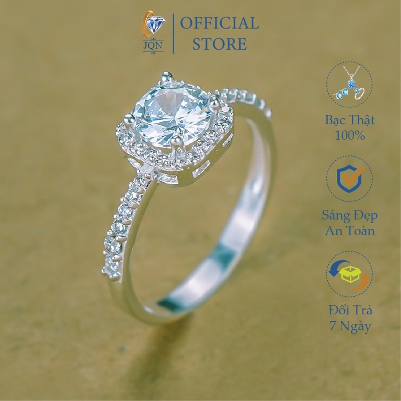 Nhẫn Nữ Bạc JQN N35 mặt đá vuông