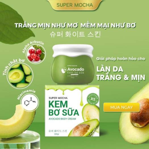 KEM BODY BƠ SỮA AVOCADO MOCHA CHÍNH HÃNG